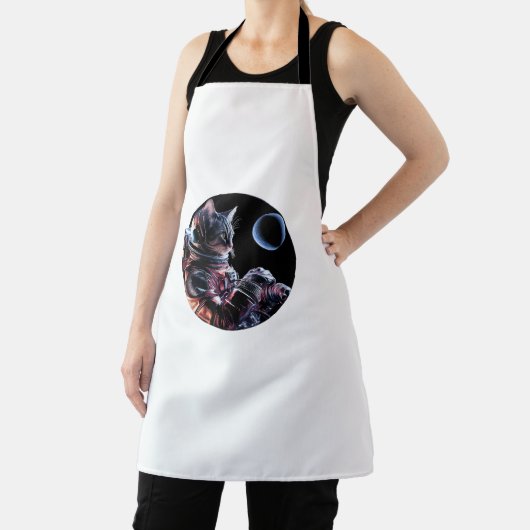 Tablier Chat astronaute avec planète (Insitu)