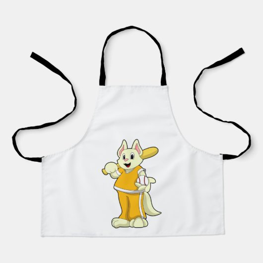 Tablier Chat au baseball avec batte de baseball (Recto)