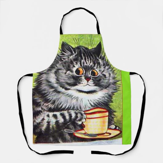TABLIER CHAT AVEC CAFÉ LOUIS WAIIS ART RETRO CUISINE APRON (Recto)