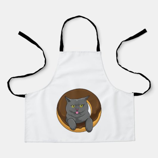 Tablier Chat avec Donut (Recto)