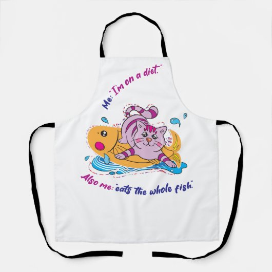 Tablier Chat avec poisson (Recto)