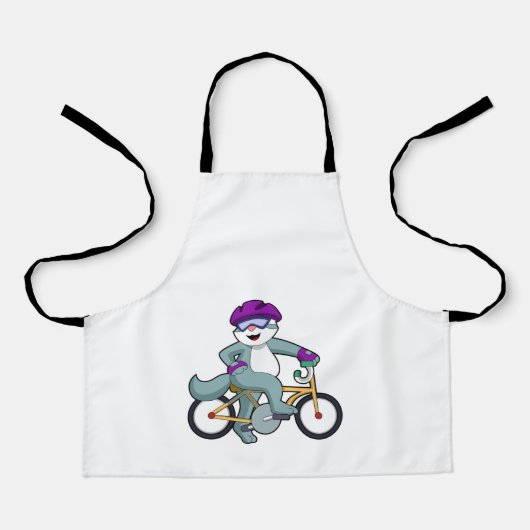 Tablier Chat avec vélo (Recto)