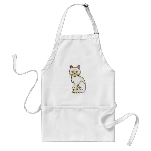 Tablier Chat Birman / Ragdoll au point crème (Devant)