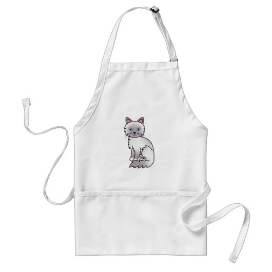 Tablier Chat Birman / Ragdoll au point lilas (Devant)