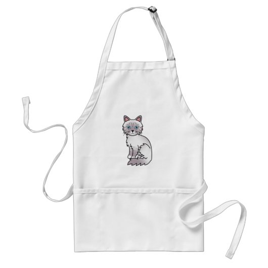 Tablier Chat Birman / Ragdoll Tabby au point de lilas (Devant)