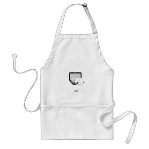 Tablier Chat Blanc Dormir Sur L'Ordinateur Portable