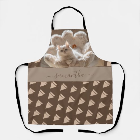 Tablier Chat blanc majestueux (Recto)