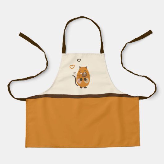 Tablier Chat brun mignon (Recto)