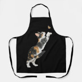 Tablier Chat Calico Adorable & Papillon Aquarelle (Recto)