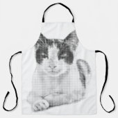 Tablier Chat calico rétro demi-teinte (Recto)
