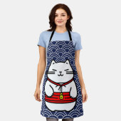 Tablier Chat chanceux japonais ou Maneki-Neko (Porté)