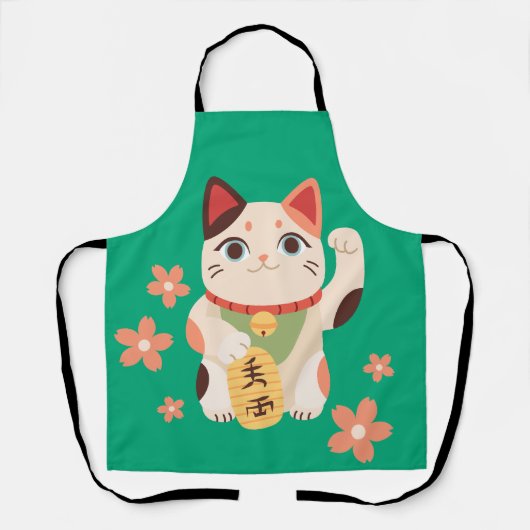 Tablier Chat Chanceux Maneki Neko Mignon (Recto)