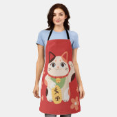 Tablier Chat Chanceux Maneki Neko Mignon (Porté)