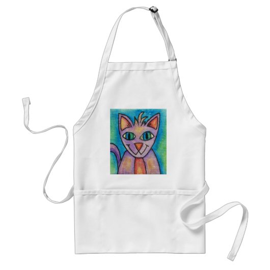 Tablier Chat Chaton Rose Violet (Devant)