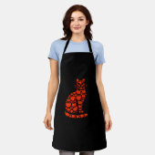 Tablier Chat Citrouille Jack-o'-lantern Halloween Hommes F (Porté)