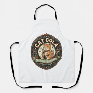 Tablier Chat Cola Chat Étiquette de Boisson Gazeuse Chat V