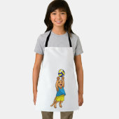 Tablier Chat comme joueur de volley-ball avec volleyball (Insitu)