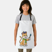 Tablier Chat comme Peintre avec pinceau et écusson (Insitu)