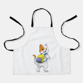 Tablier Chat comme randonneur avec sac à dos (Recto)