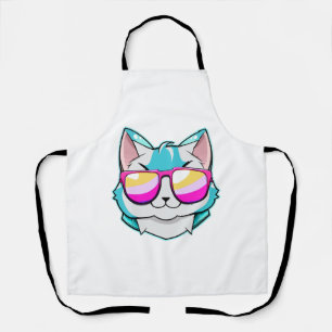 Tablier Chat cool avec lunettes de soleil