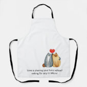 Tablier Chat Couple Amateurs Cute Funny Heureuse Sainte-Va (Recto)