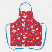 Tablier Chat Dans Le Casquette | Le Motif rouge poisson (Recto)