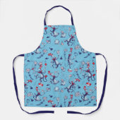 Tablier Chat Dans Le Casquette | Motif bleu (Recto)