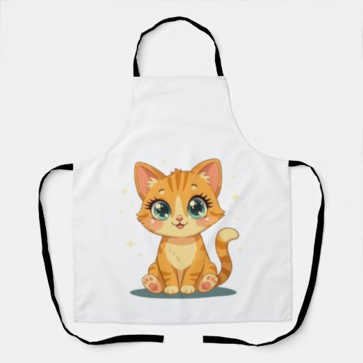 Tablier **Chat de Dessin Animé Mignon – Illustration de Ch (Recto)