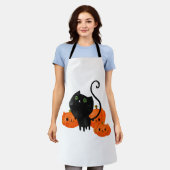 Tablier Chat de Halloween noir Kitty (Porté)