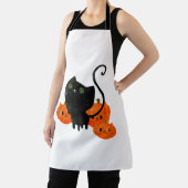 Tablier Chat de Halloween noir Kitty (Insitu)