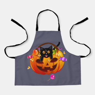 Tablier Chat de la fête d'Halloween à la belle ou à la bel