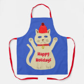 Tablier Chat de Noël Mignon Personnalisé (Recto)
