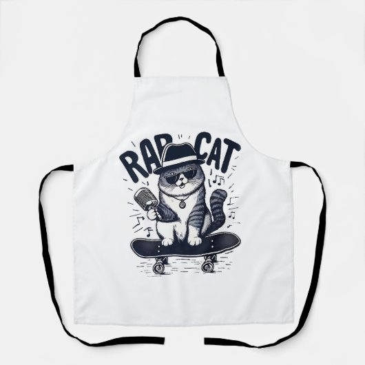 Tablier Chat de rap Harmonie (Recto)