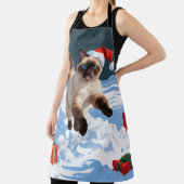 Tablier Chat de Siamese coule en neige avec Casquette de N (Insitu)