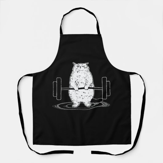 Tablier Chat Deadlift Powerliflifting Kitty Muscle Cute Ch (Recto)