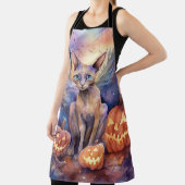 Tablier Chat d'Halloween Abyssinian avec la peur Citrouill (Insitu)
