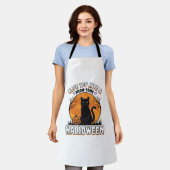 Tablier Chat d'Halloween Meow-Some Dessin de Gravure Vinta (Porté)
