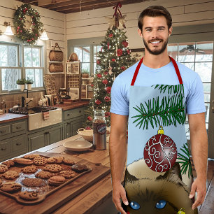 Tablier Chat d'ornement de Noël