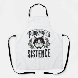 Tablier Chat Drôle Purrminé Sistence Graphique Vintage_1