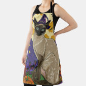 Tablier Chat éffrayant Siamese Halloween sorcière et Citro (Insitu)