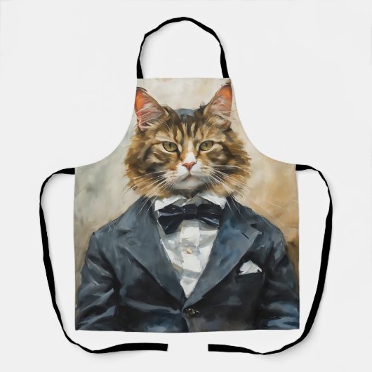 Tablier Chat en costume (Recto)