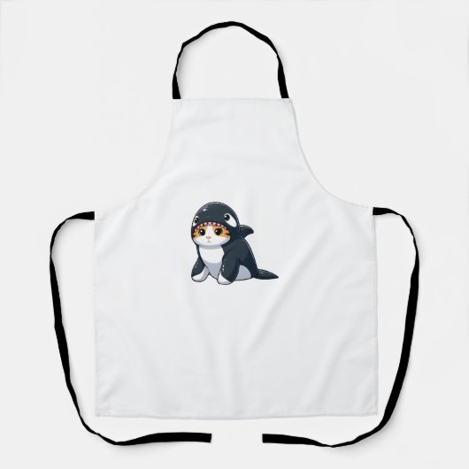 Tablier Chat en costume Orca (Recto)