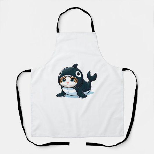 Tablier Chat en costume Orca (Recto)