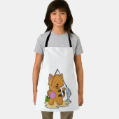 Tablier Chat en Fisher avec la baguette de pêche et le poi (Insitu)