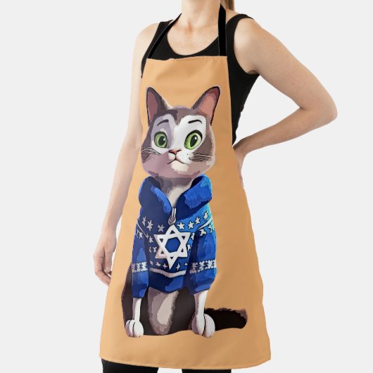 Tablier Chat en Hanoukka Sweater (Insitu)