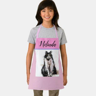 Tablier Chat en smoking Pastel Chats Enfants Fille Rose Ta