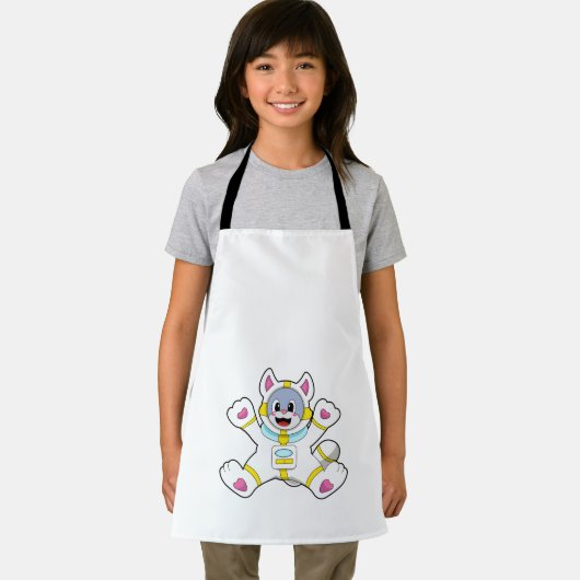 Tablier Chat en tant qu'astronaute en costume (Insitu)