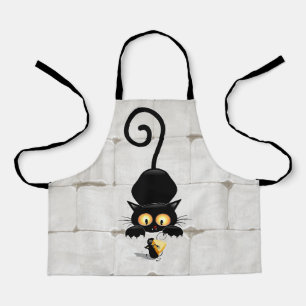 Tablier Chat et souris avec des personnages de dessin amus