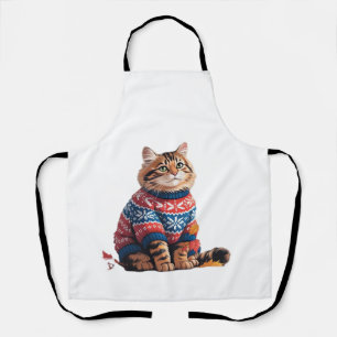 Tablier Chat Feuille Automne Bonjour Drôle de Chat Amateur