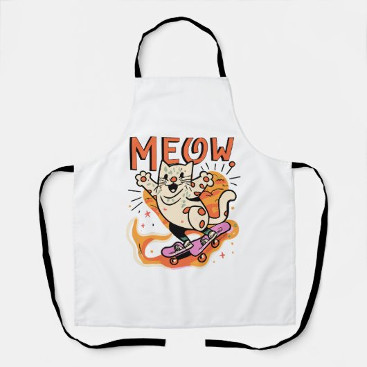 Tablier Chat Glissant Miaou (Recto)